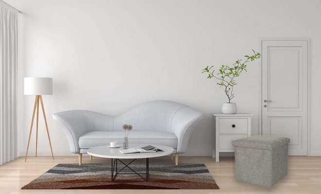 Pouf de rangement pliable gris 38x38x38 cm