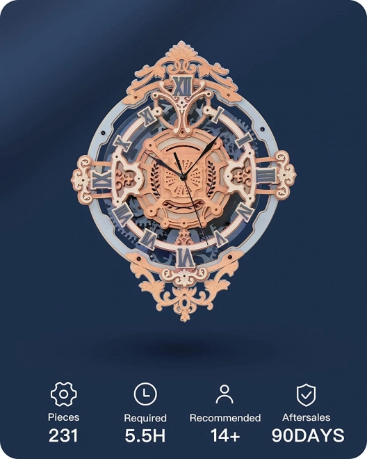 RoboTime 3D puzzle mécanique en bois - Horloge murale