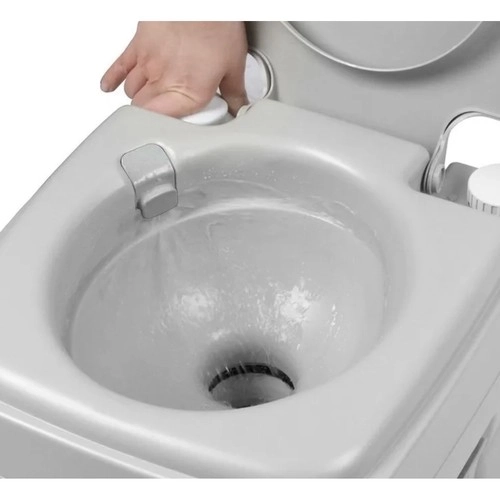Trizand 24498 Toilette de camping portable 20 + 12 l, grise