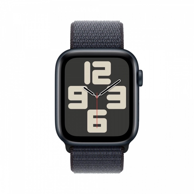 Montres Apple Watch SE GPS, boîtier en aluminium de 44 mm couleur nuit avec bracelet sport bleu encre