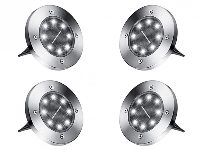 Lampes solaires de jardin avec capteur crépusculaire automatique ensemble de 4 pièces