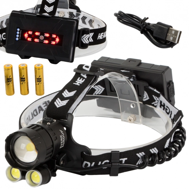 Lampe frontale professionnelle Bailong avec LED CREE XHP160 et fonction powerbank