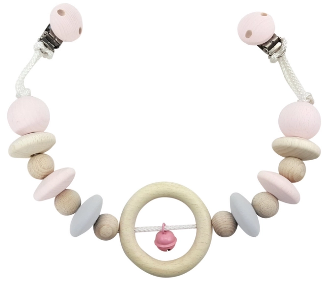 Hess Suspension pour poussette nature avec petite cloche rose