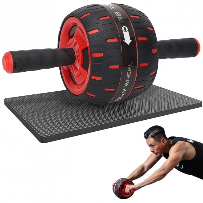 Exercices abdominaux sur roues + tapis – černá