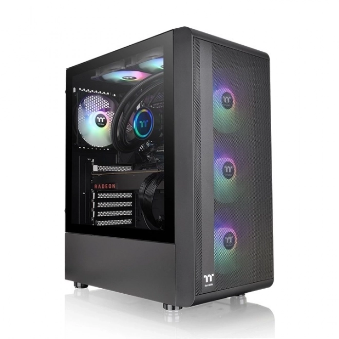 Boîtier d'ordinateur S200 avec verre trempé et éclairage RGB