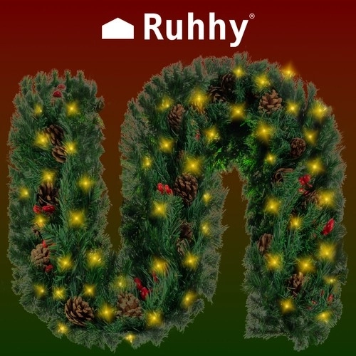 Guirlande / décoration de Noël 2,7 m avec lumières LED Ruhhy 22322