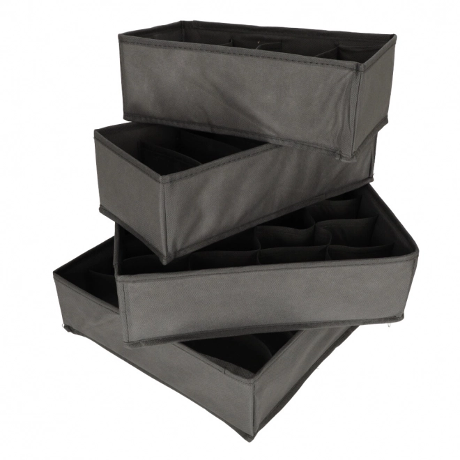 Organisateur gris pour tiroir de sous-vêtements et chaussettes - 4 pièces