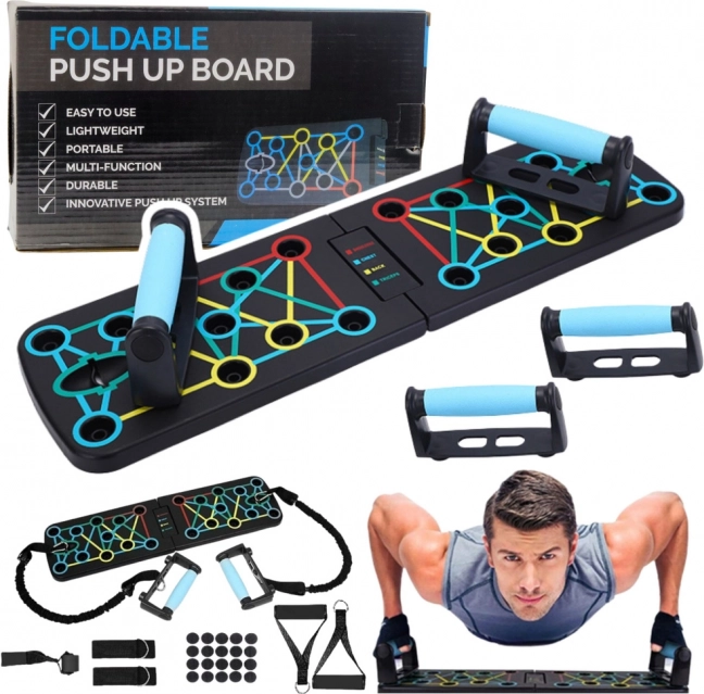 Planche pliable pour pompes avec bandes de résistance 15-en-1