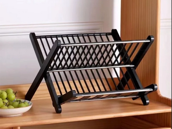 Égouttoir de cuisine pliable à deux niveaux