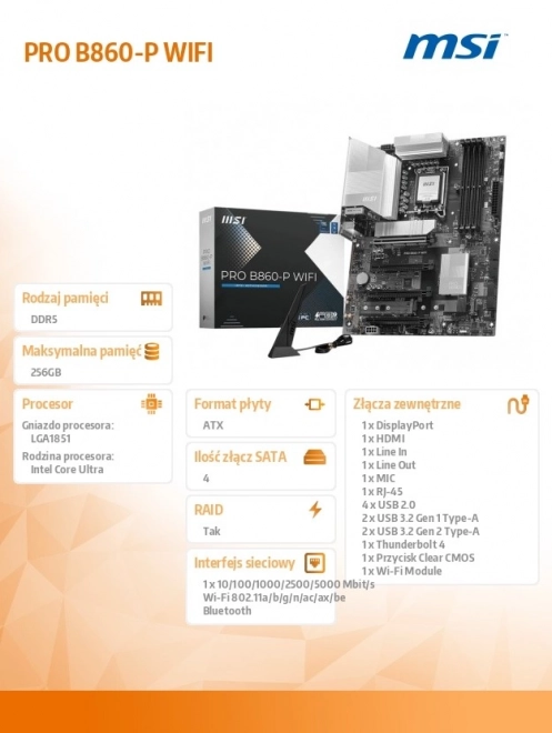 Carte mère PRO B860-P WIFI