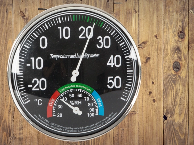 Hygromètre et thermomètre analogique d'intérieur noir