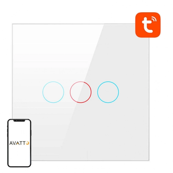 Interrupteur WiFi intelligent Avatto 3 voies blanc