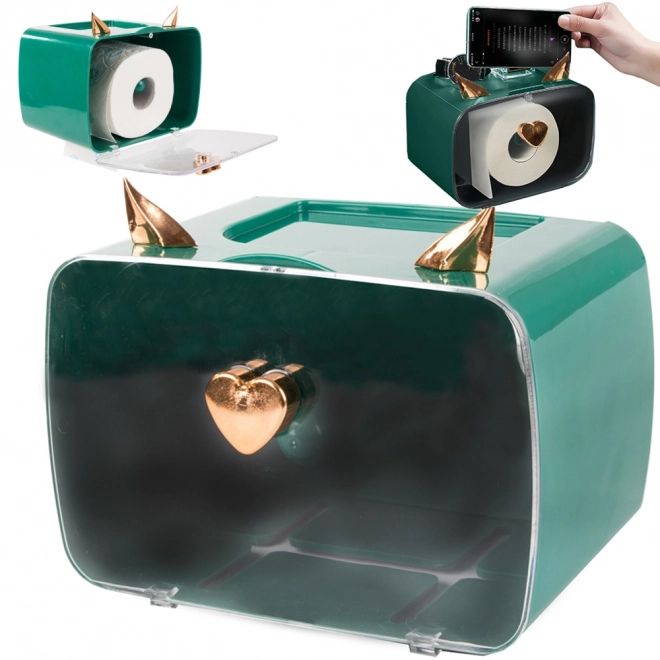 Organisateur de papier toilette avec support pour téléphone