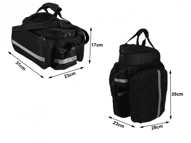 Sacoche de vélo pour porte-bagages avec grand coffre