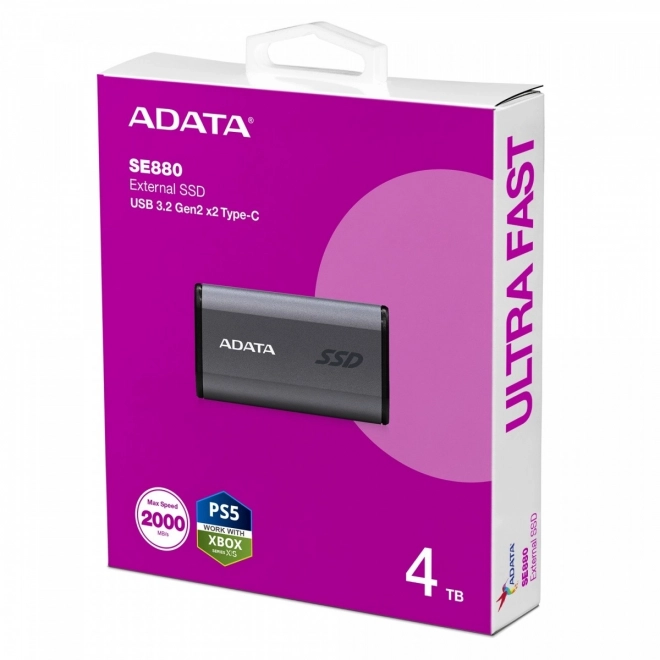 Disque SSD externe ADATA SE880 4TB USB 3.2 Gen2x2
