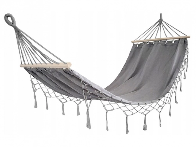 Hamac de jardin XL avec barres d'écartement en bois