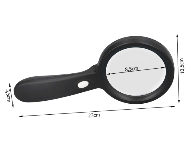Loupe manuelle avec éclairage LED, grossissement 10x