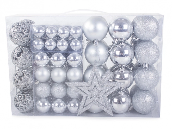 Décorations de Noël argentées - ensemble de 100 pièces