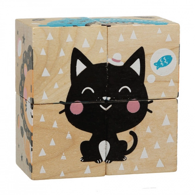CUBIKA 15429 Joyeux petits animaux - 4 cubes d'images à assembler
