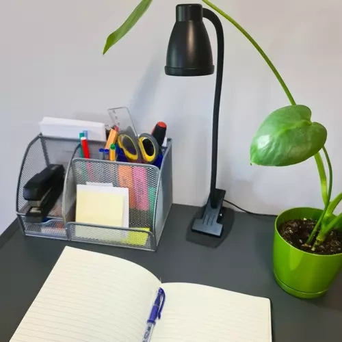 Lampe de table avec pince noire Izoxis