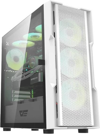 Boîtier PC Darkflash avec 4 ventilateurs blanc