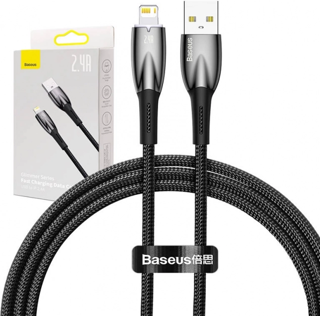 Câble USB vers Lightning Baseus Glimmer 2,4 A 1 m noir