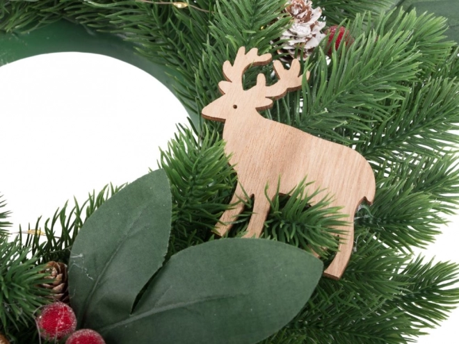 Couronne de Noël LED avec décorations