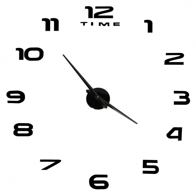 Grande horloge murale DIY noire avec 12 chiffres