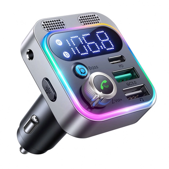 Émetteur FM pour Joyroom JR-CL16, USB + USB-C, 48 W (noir)