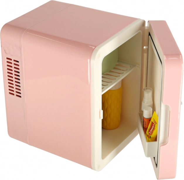 Mini réfrigérateur portatif électrique 2-en-1 rose 4L