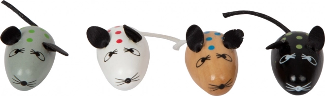 Souris en bois colorées