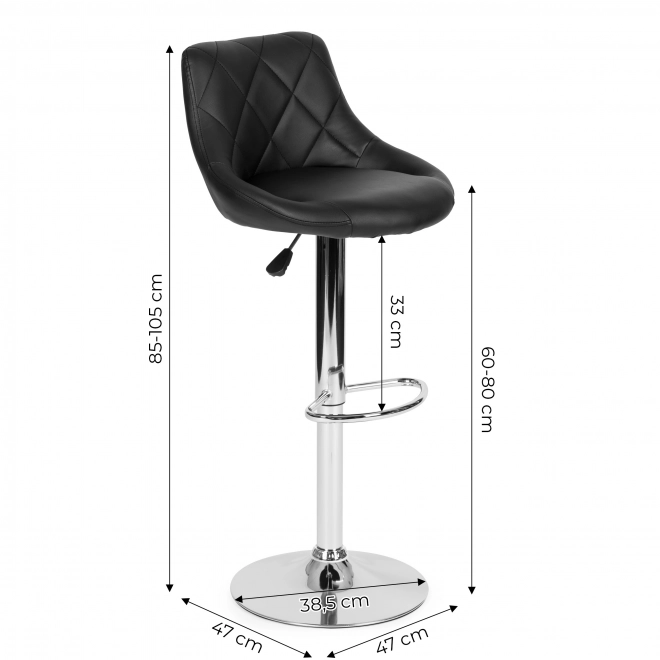 Chaise de bar, repose-pied pivotant, réglable en hauteur, chrome, cuir écologique