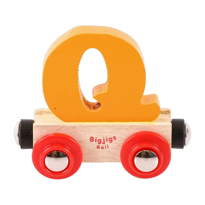 Wagon en bois Bigjigs Rail avec la lettre Q