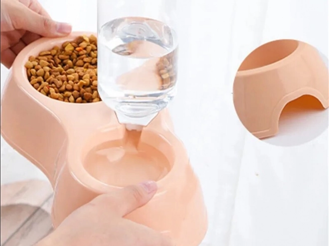 Double bol avec distributeur d'eau pour chiens et chats