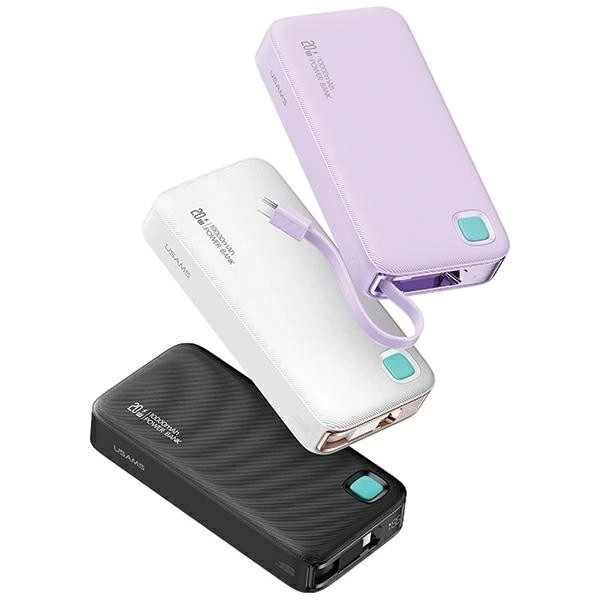 Powerbank avec une capacité de 10000mAh et charge rapide 20W avec câble USB-C intégré