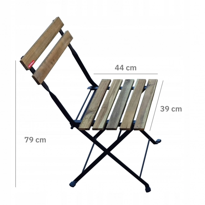 Mobilier de jardin en bois d'acacia - table et 2 chaises