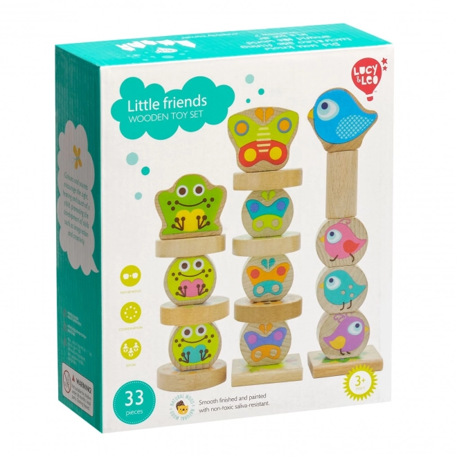 Lucy & Leo Petits amis - jeu d'équilibre en bois avec modèles 33 pièces