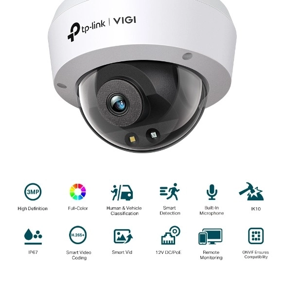 Caméra Dôme VIGI 4MP avec Couleur Complète