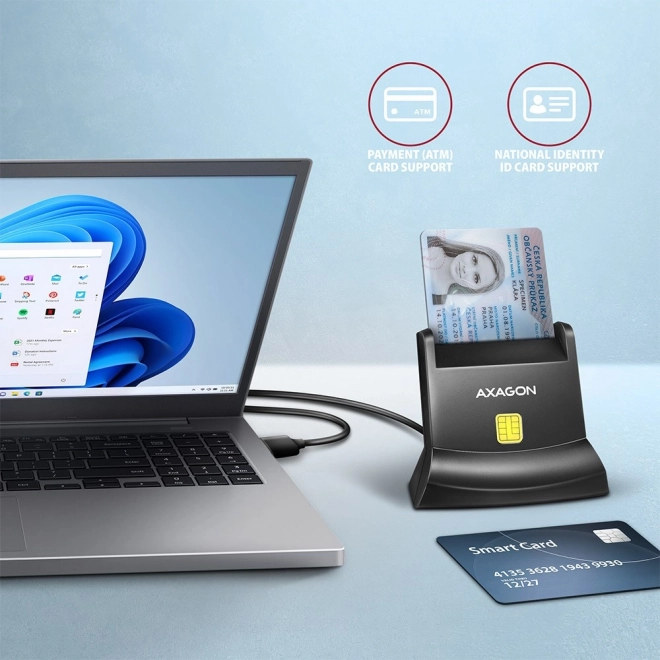 Lecteur de cartes de bureau AXAGON CRE-SM4N USB