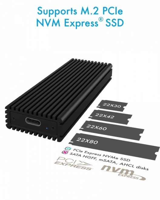 Boîtier Externe ICY BOX pour PCIe NVMe M.2 avec USB-C
