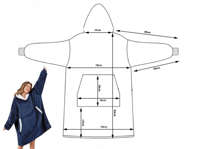 Chandail à capuche oversize en fourrure épaisse