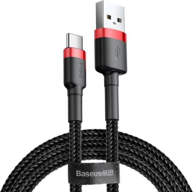 Câble Baseus Cafule USB-C 3A, 0,5 m rouge-noir