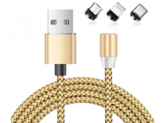 Câble de charge magnétique 3-en-1 micro USB, type-c et lightning, 1m
