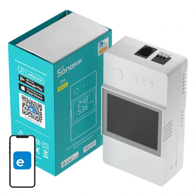Interrupteur Wi-Fi intelligent pour la surveillance de la température et de l'humidité Sonoff – THR316D TH Elite