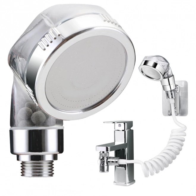 Pomme de douche universelle avec robinetterie de salle de bain