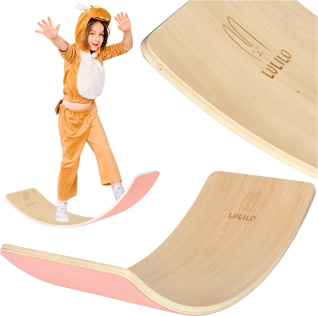 Planche d’équilibre en bois avec feutre Lulilo AJLO – Rose