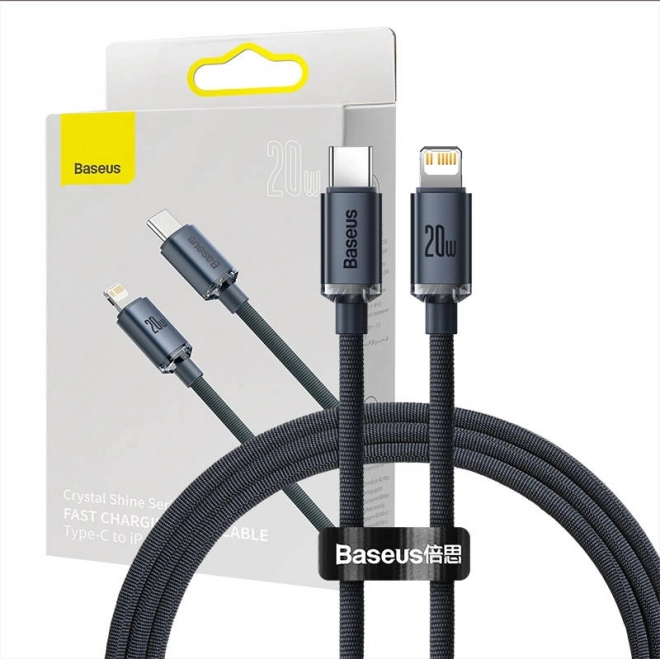 Baseus Crystal câble USB-C vers Lightning 20W PD - noir