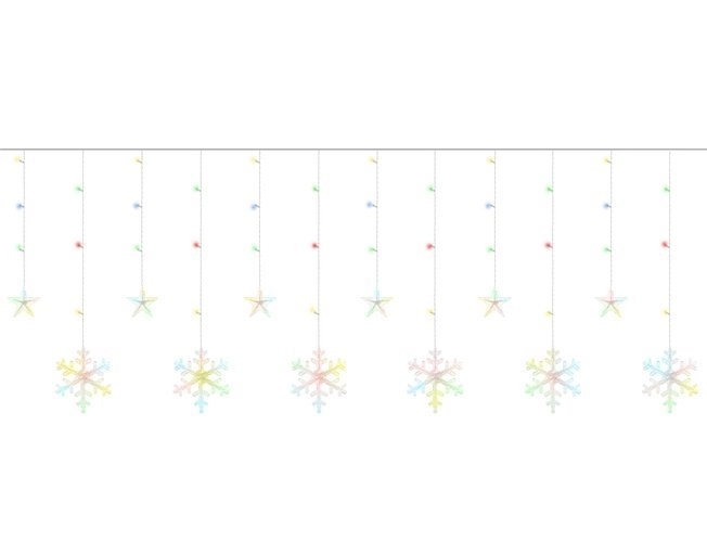 Guirlande lumineuse LED avec flocons et étoiles - 5 m, 138 LED