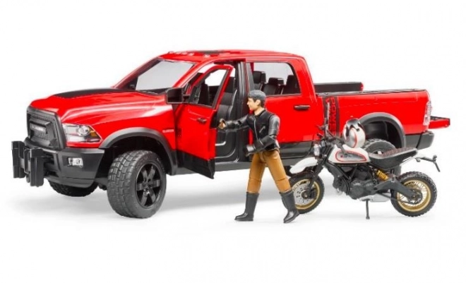 Bruder Voiture Tout-Terrain RAM avec moto