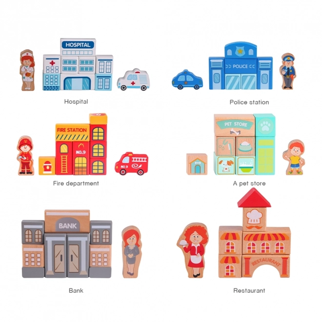 Jeux de construction en bois Construis une ville 120 pcs